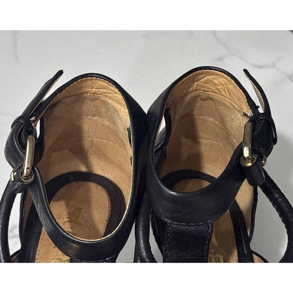 Vintage Y2K LAMB Gwen Stefani High Heels 8 Black Leather Stiletto Platform - Picture 12 of 16